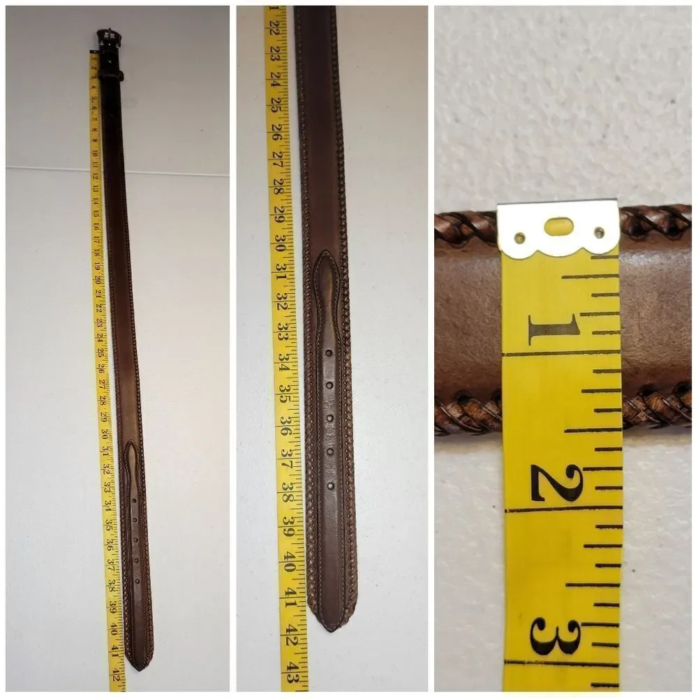 Nocona Men's Brown Leather Belt with Silver Buckle Top Hand Western